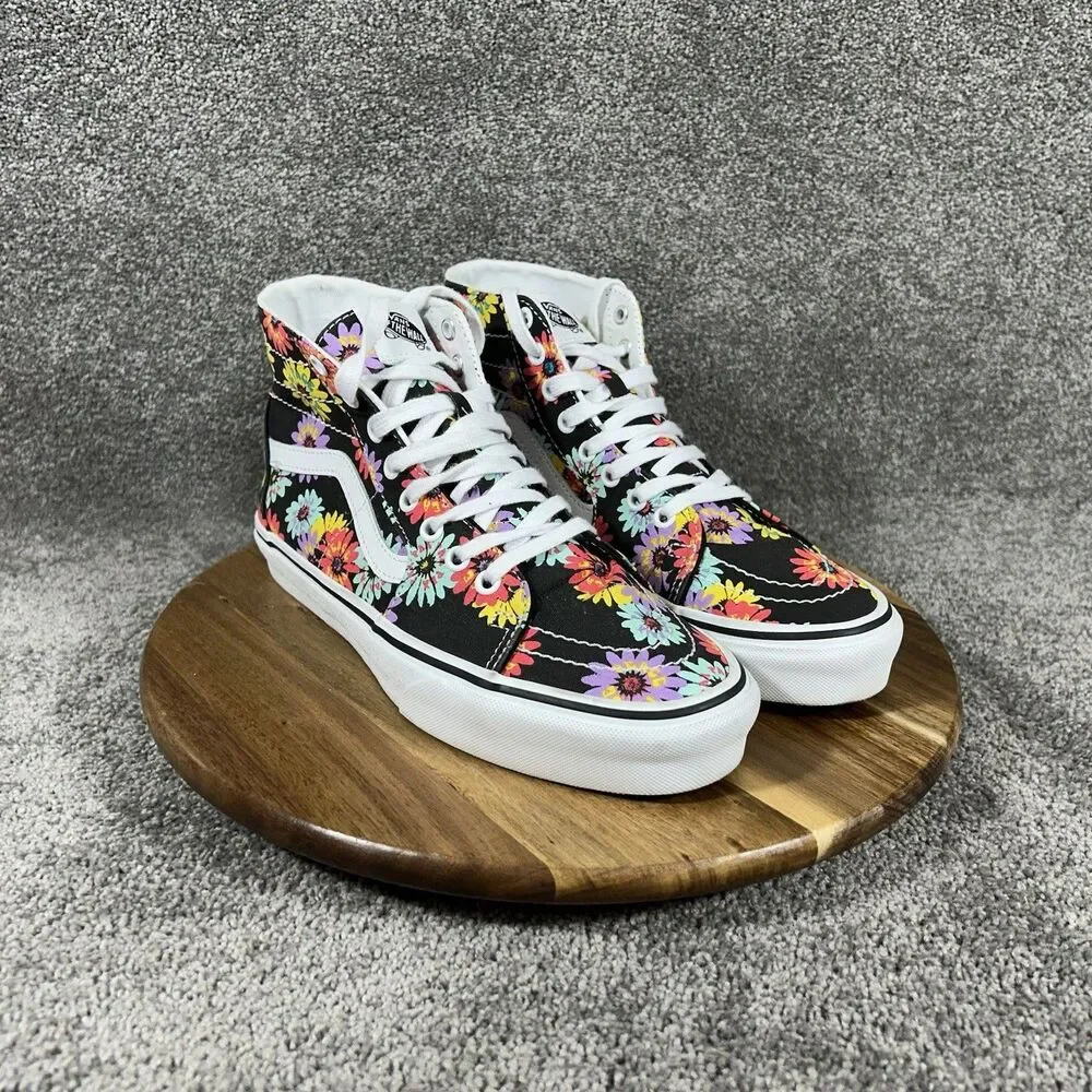 Vans Sk8-Hi Tapered Women’s Size 10 Peace Floral Sunflowers Skate Shoes Used